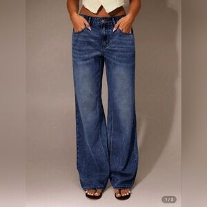 Forever 21 Dark Blue Wide Leg Jeans